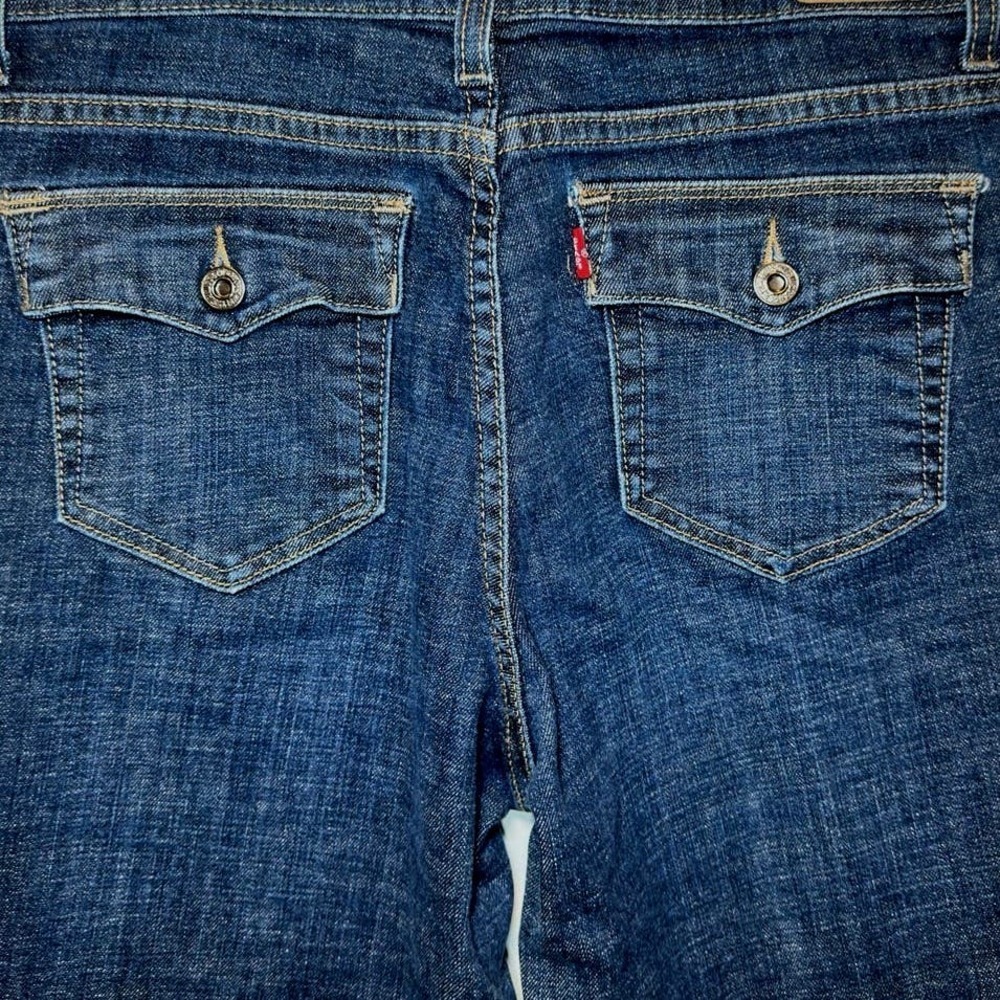 Levi's 512 Perfectly Slimming Bootcut Jeans Size 10 Medium Flap Pocket Dark - Picture 4 of 8